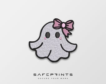 Ghost with Bow Embroidery Design: Spooky Halloween File (PES)
