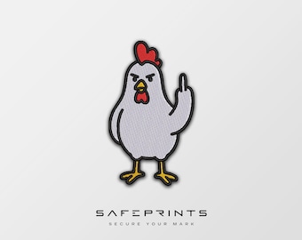 Funny Chicken Middle Finger Embroidery Design: 6 Sizes (PES and More)
