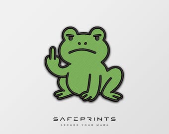Funny Frog Giving Middle Finger Embroidery Design File: 6 Sizes