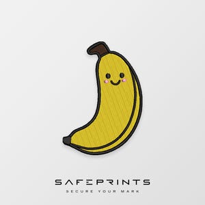 Smiling Banana Embroidery Design File, 7 Sizes, Banana Design, Banana Embroidery, Banana Pattern
