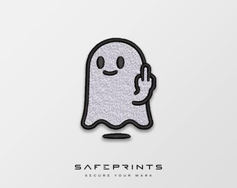 Funny Ghost Embroidery Design: Middle Finger Halloween Pattern (PES DST EXP VP3)