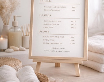 編集可能なスパ料金メニューテンプレート | Canvaテンプレート | すぐにダウンロード