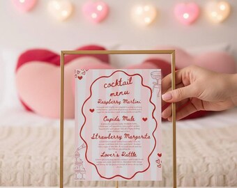 カスタムバレンタインカクテルメニュー、デートナイト