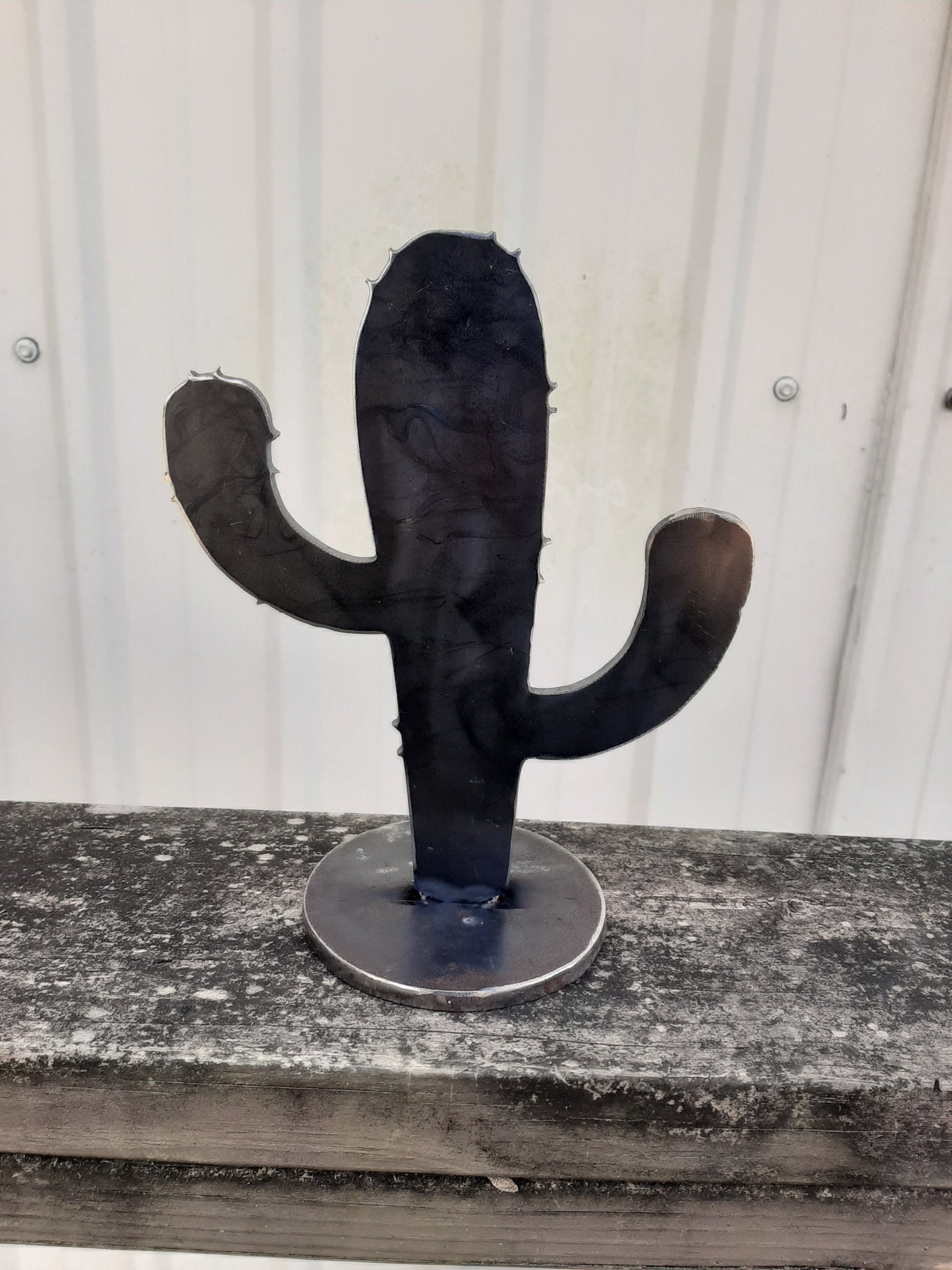 Cactus Metal Art With Base Etsy