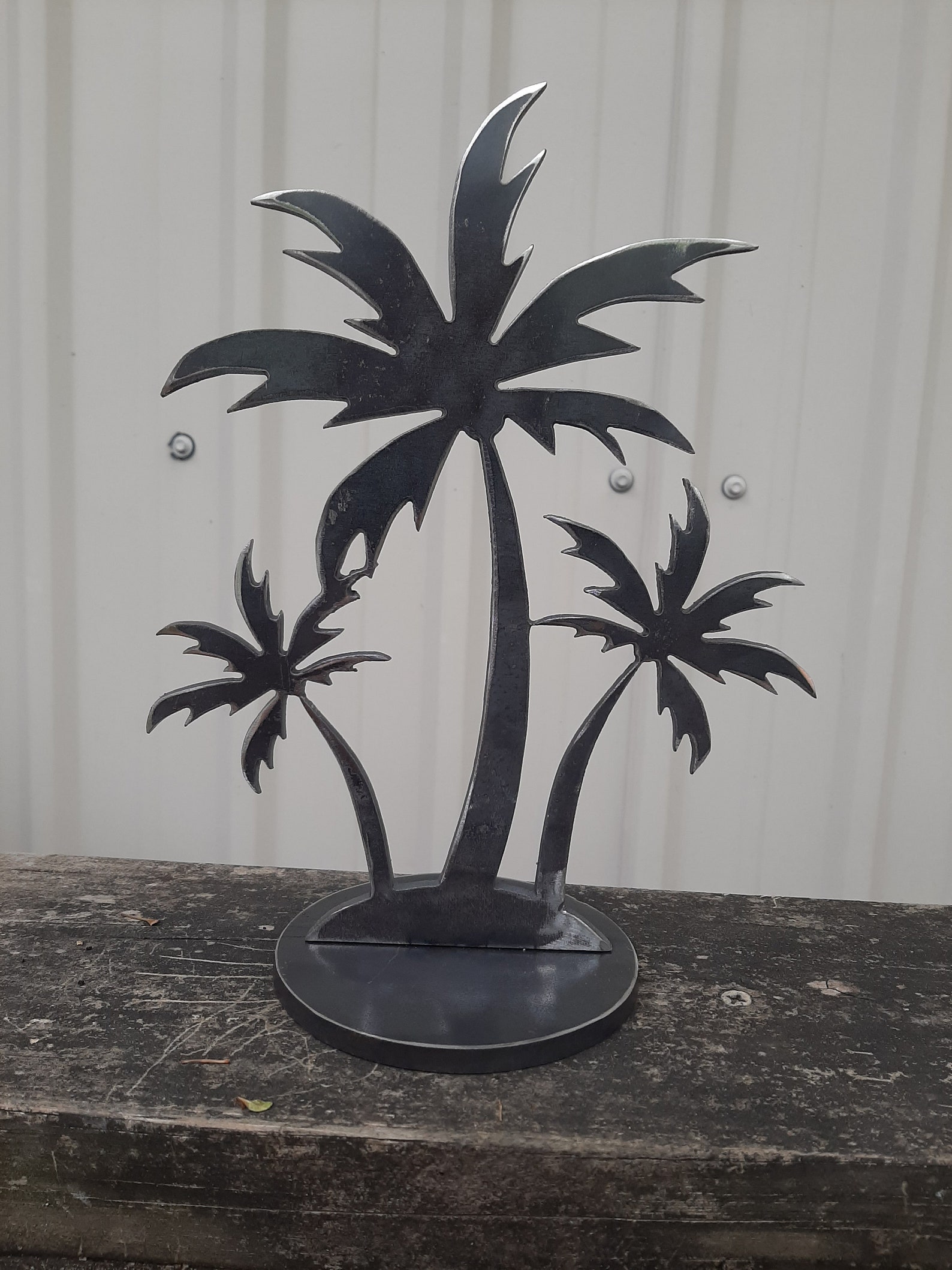 Palm Trees Metal Art With Base 002 Etsy