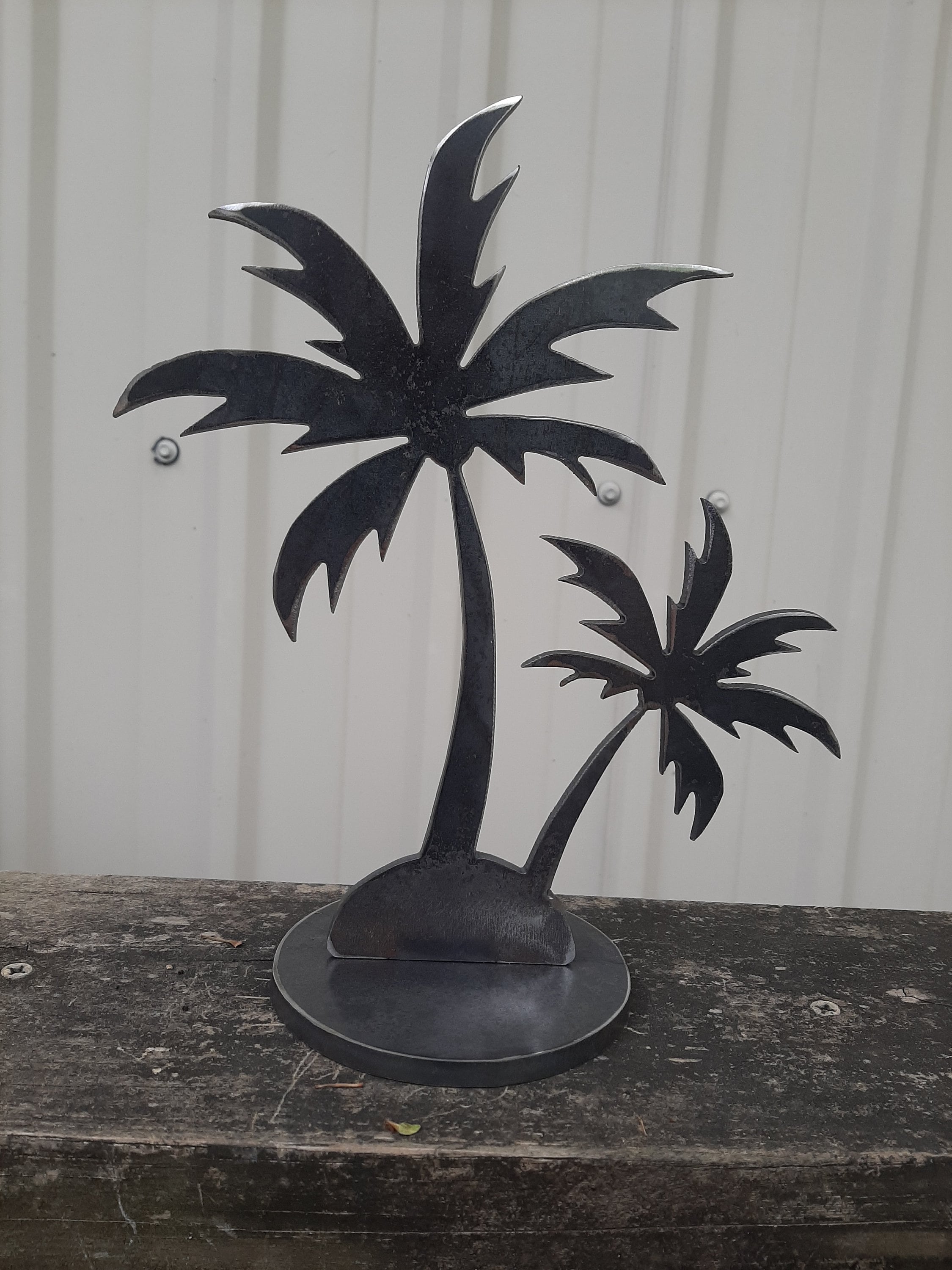 Palm Trees Metal Art With Base 001 Etsy