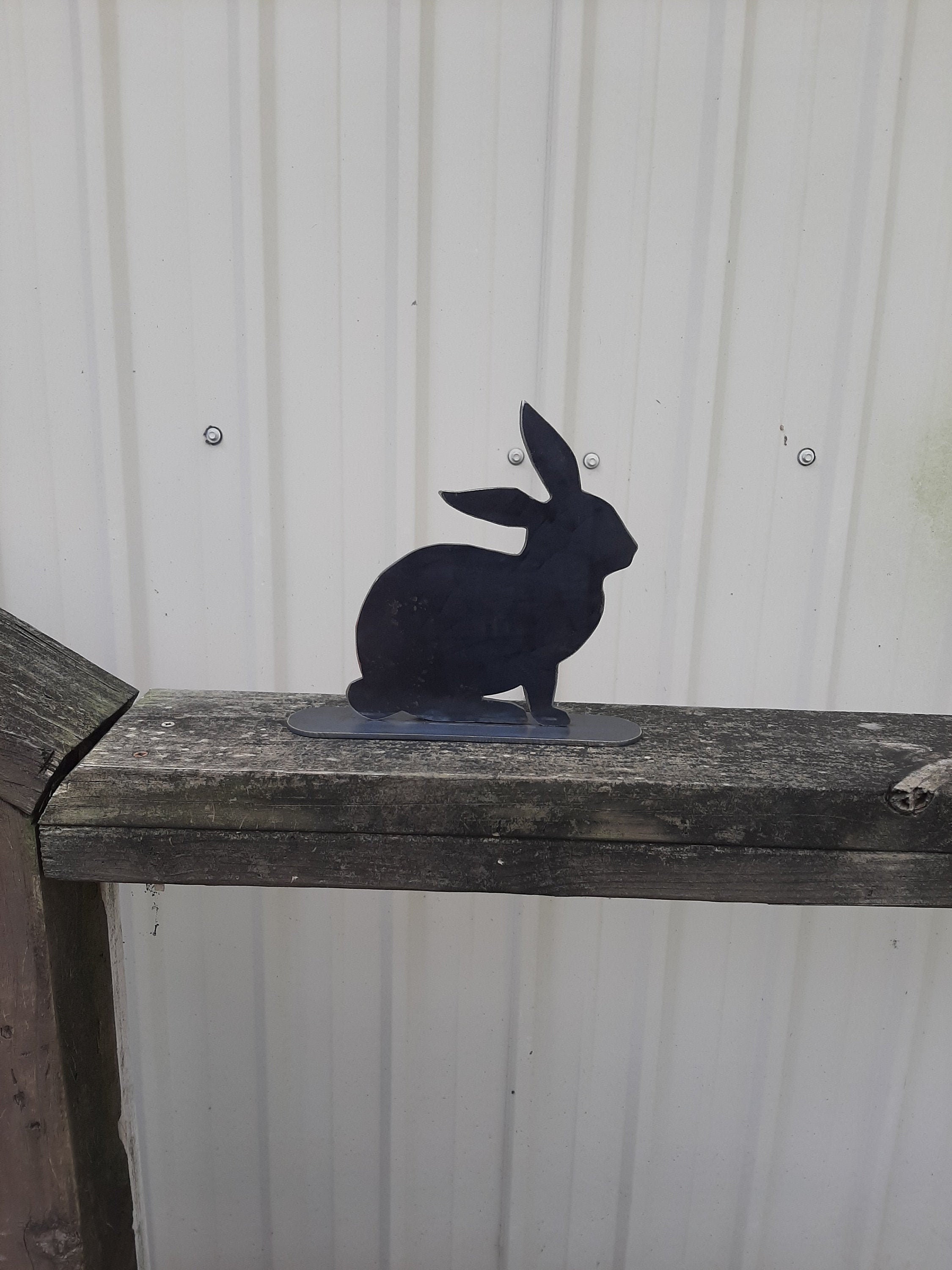 Bunny Rabbit Metal Art on Base Etsy