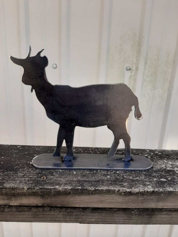 Goat Standing Metal Art on Base Etsy