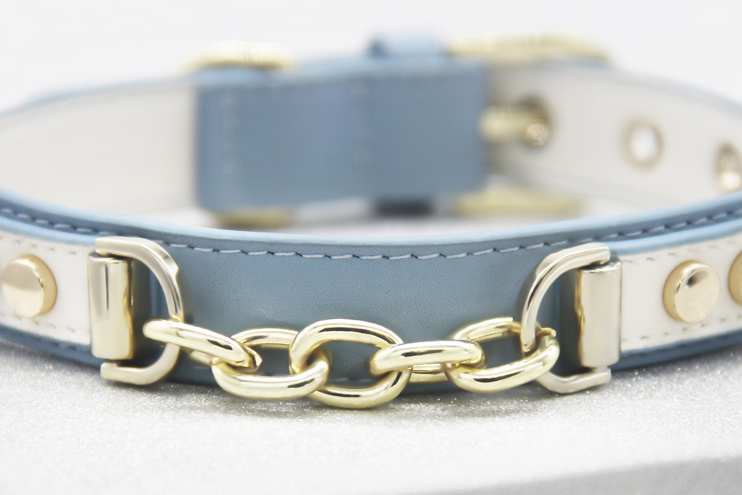 Blue Dog Leather Collar Dual Color waterproof dog collar with Etsy