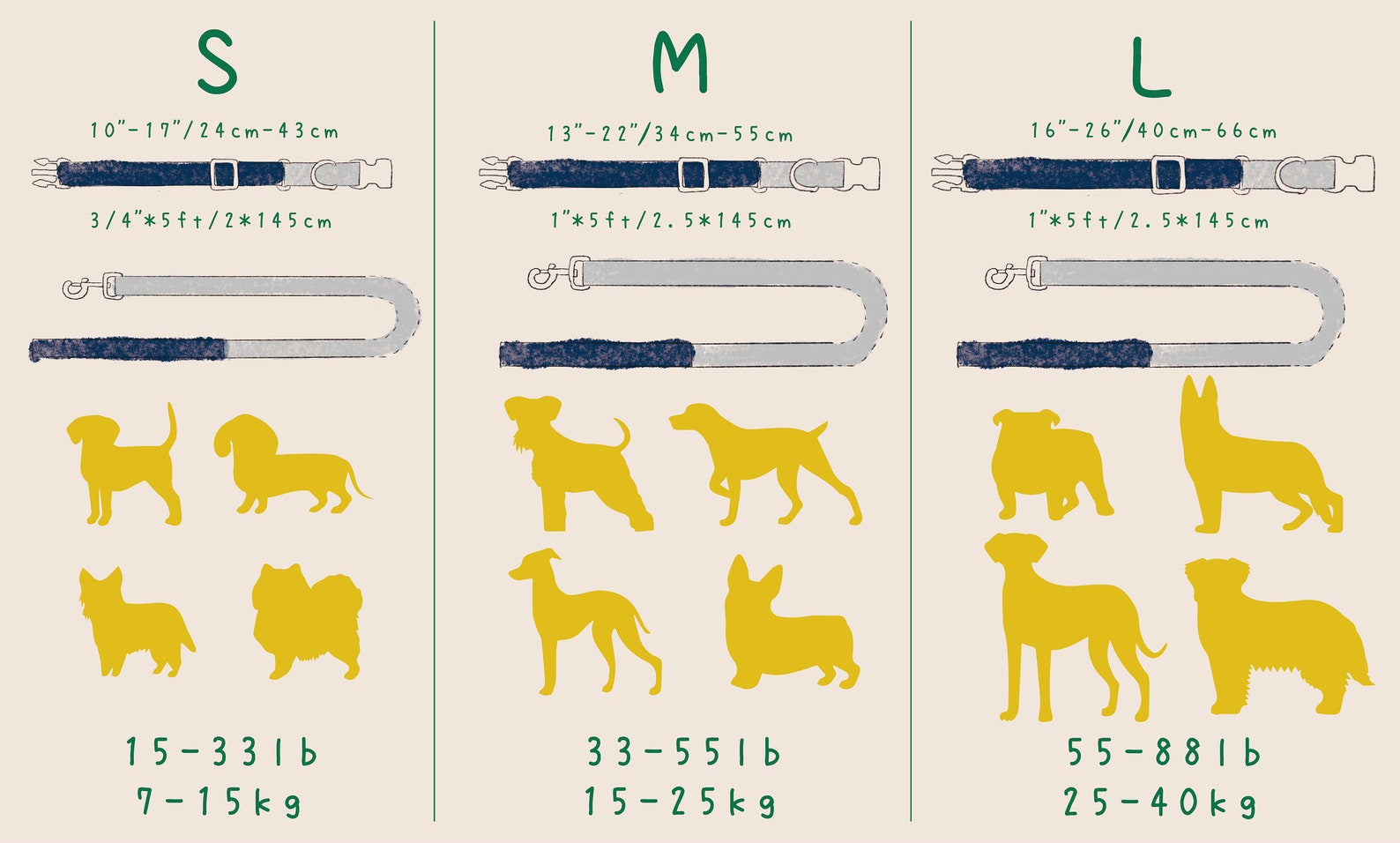 Navy Blue Dog Collar and Leash Matching Set with Soft Padded Etsy