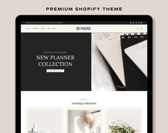 Shopify Theme Neutral Black & White | Neutral Feminine Shopify Template For Boutiques