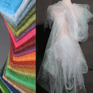 Illusion Color Soft Mesh Fabric, Laser Gradient White Fabric, Glitter Wire Mesh Fabric, Tulle Textured Fabrics, Openwork 57&#39;&#39; Width Fabric