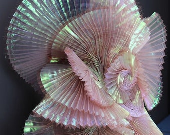 Mermaid Pleated Organza Fabric, 10 Colors Wedding Fabric, 55&#39;&#39; Wide Designer Fabric, Gowns, Crafts, Events, Texture Decor, Costume