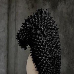 Black Durian Pleat Fabric, Creative Stretch 3D Fabrics, Hedgehog Texture Fashion Fabric, Handmade Wedding Fabrics, Fabric by the One Yard