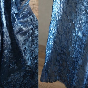 Dark Blue Water Wave Fabric, Irregular Pleated Fabric, 3D Wave Texture Sewing Fabric, Bridal Wedding Fabrics, Reflective Designer Fabric