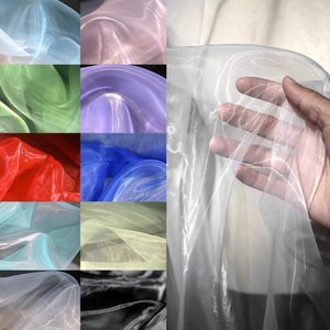 Psychedelic Glitter Organza Fabric, Texture Mesh Sheer Fabric, Smooth Tulle Wedding Fabric, Thin Soft Organza Fabric, Designer Fabrics