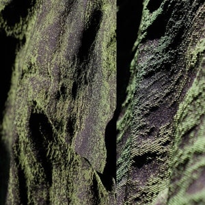 Black-green Vintage Jacquard Fabric, Moss Jacquard Textured Fabric, Creative 3D Emboss Fabrics, 57&#39;&#39; Wide Fashion Sewing Fabric, For Wedding