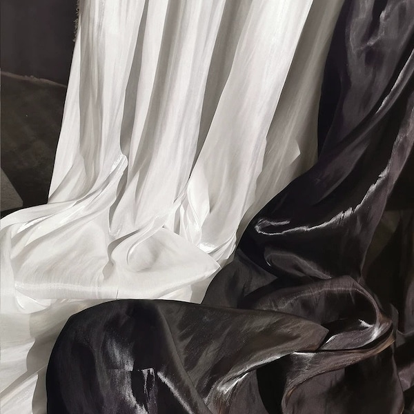 Liquid Hydra Satin Fabric, Crystal Smooth Mermaid Fabric, Wedding Gowns, Fashion Week Fabrics, Sold by the Half Meter