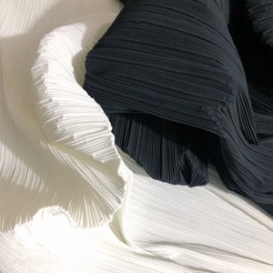 White Pleated Fabric, Ruffle Pleat Fabric, 150cm Width Texture Fabric, Wave Mesh Tulle Fabric, Wedding Prom Dress, Craft Fabric Decorations