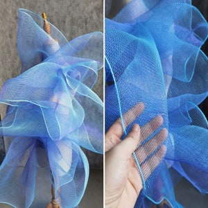 Blue Wire Fabrics, Steel Hard Mesh Tulle Fabrics, 50&#39;&#39; Width Sewing Fabrics, Sold by Half Meter, Laser Fashion Wedding Fabrics