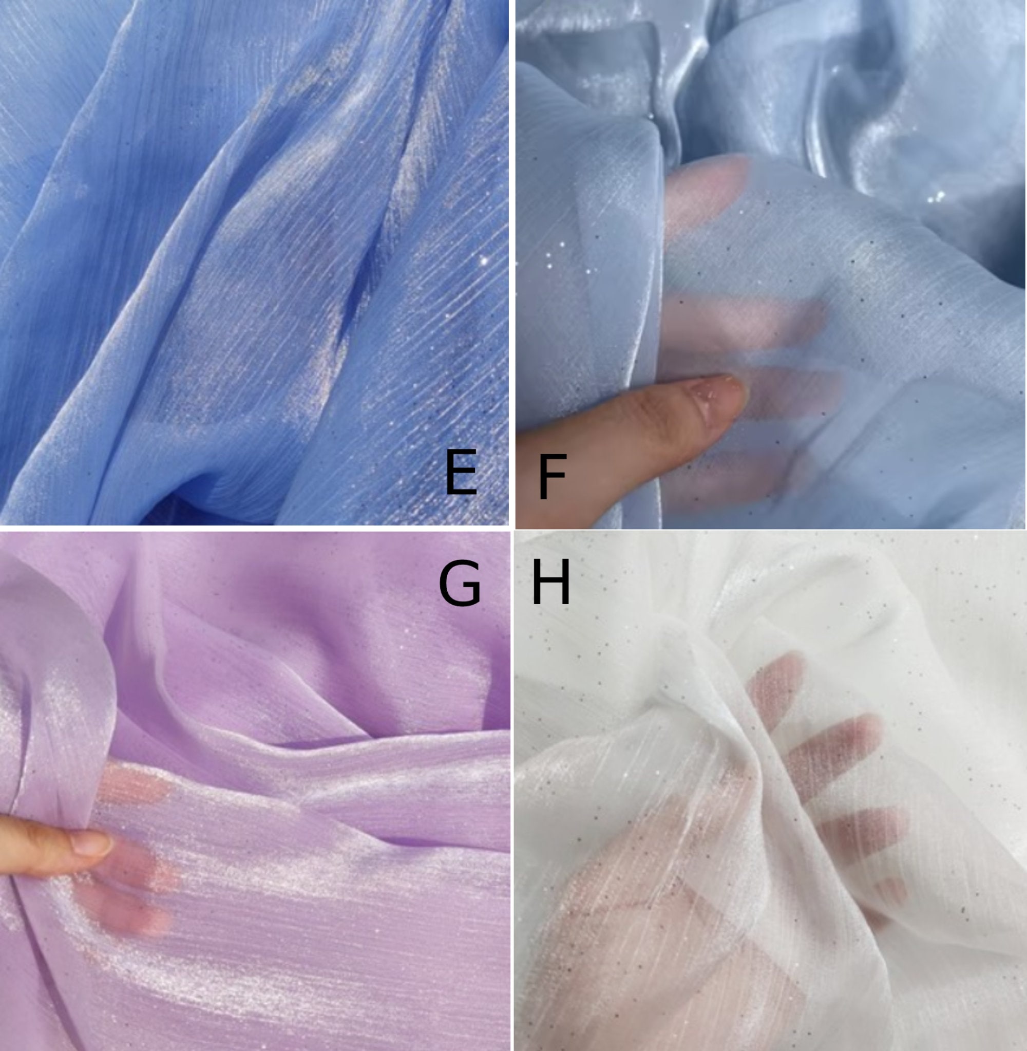 Starry Organza Fabric, Glitter DIY Lightweight Fabric, Mesh Tulle ...