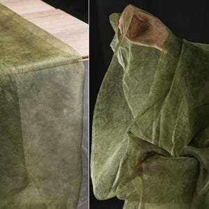 Green Light Silk Yarn Fabrics, Handmade Vintage Smooth Fabrics, 55‘’ Width Soft Fabric, Gown, Wedding, Prom Fashion Fabrics, Sold by 0.5 M image 5