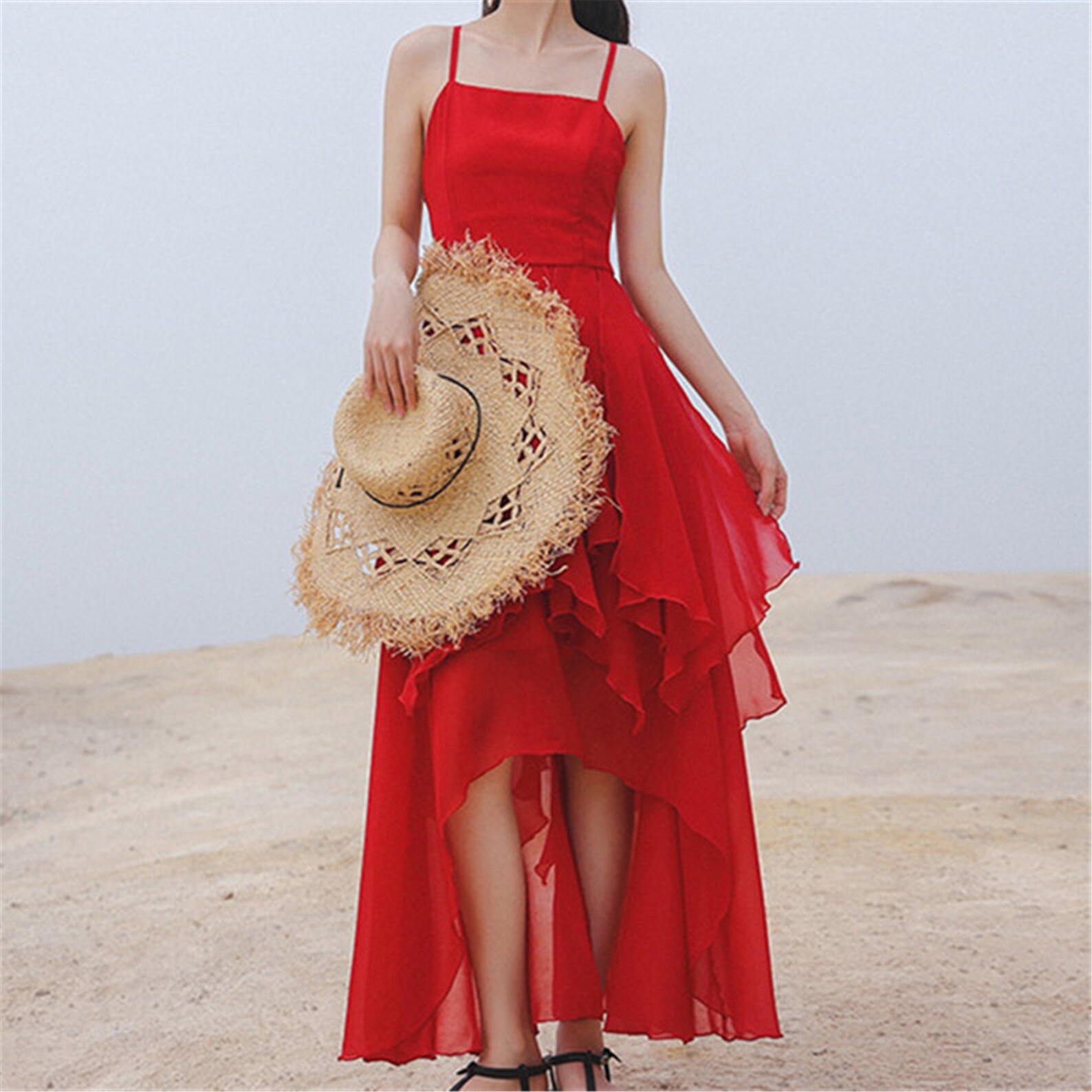 Red Bohemian Maxi Dress Bridesmaid Wedding Dress Women Sexy Etsy