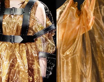 Luxus Gold Mesh-Gewebe, Durchsichtige Organza Gewebe, Flüssig Schiere Aqua Stoff, Weicher Schiere Stoff, Hochzeitsstoffe, Handwerk Stoff, Wohnkultur