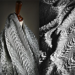 Silver Dragon Scale Textured Pleated Fabrics, Embossed 3D Fish Scale Fabrics, Thick Textured Fabrics, Theater Fabrics, Designer Fabrics