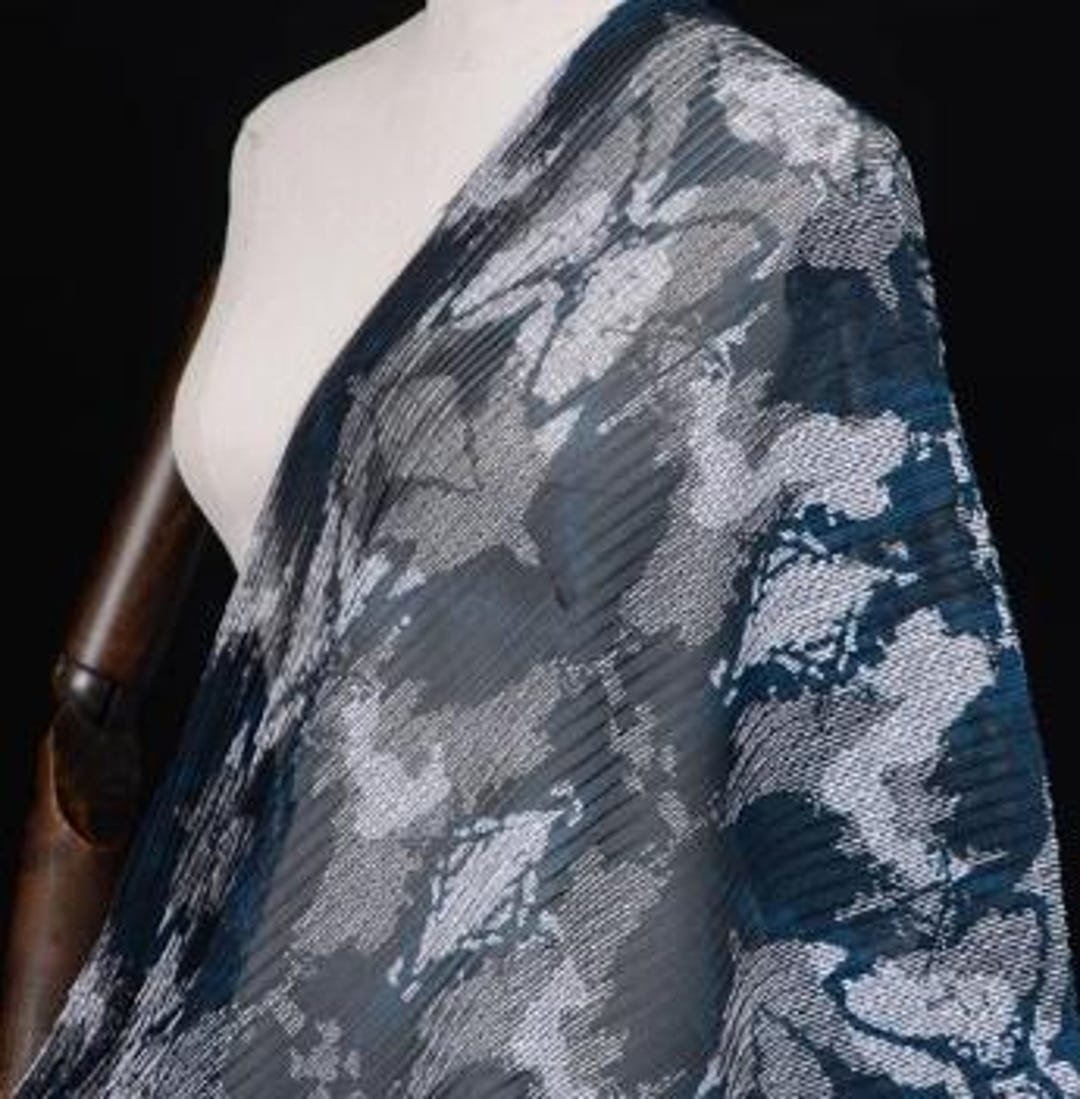 Deep Blue Pleated Fabric, Tie-dye Ruffle Fabric, 150cm Width Texture ...