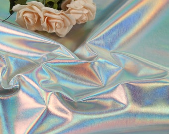 Tejido de TPU con efecto láser, tejido reflectante de cuero espejado, tejido impermeable de siete colores, tejido de cuero técnico, tejido de diseño