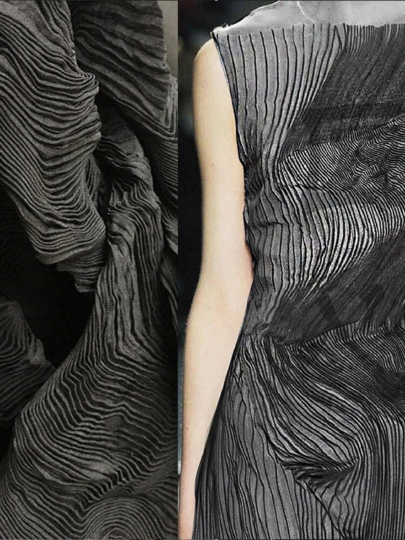 black fabric for dresses MIXED FABRIC DRESS main image 0