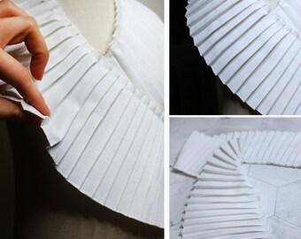 White Pleated Organza, Ruffled Half Yard Fabric, 11cm Wide 3D Pleated Organza, Cut Sheer Wave Texture Fabric, Wedding Dress Accessories