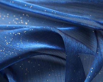 Glänzender Sternenorganza-Stoff, 150 cm breiter Stoff durchsichtig, Mesh-Designer-Stoff, mehrfarbiges Organza, Brauthochzeitskleid, DIY