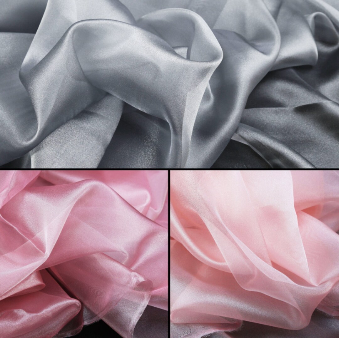 Glossy Gray Organza Fabric, Solid Colors Tulle Organza Fabric, Mesh ...