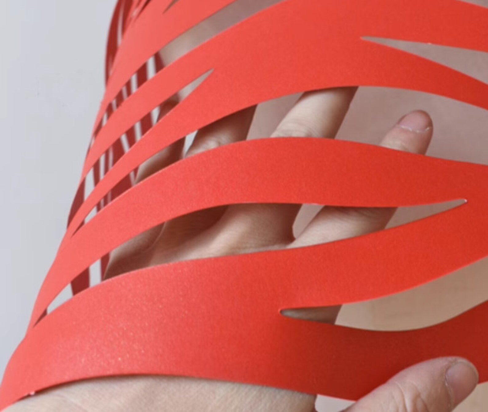 Red Water Ripple Fabric, Hollow 3D Paper Fabric, Texture Wave Shape ...