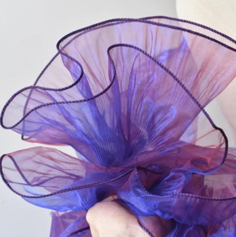 Fabric Flowing Ruffle Pleated Sheer Organza Fabric, Wave Lace Ruffle Pleat Fabric, Mesh ...