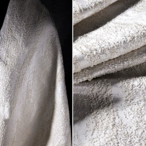 White Irregular Jacquard Fabric, Polyester Laser Jacquard Fabric, 3D Granules Texture Fabric, Designer Fabrics For Coat, Bag, Wedding Fabric