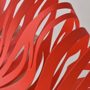 Red Water Ripple Fabric, Hollow 3D Paper Fabric, Texture Wave Shape ...