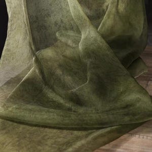 Green Light Silk Yarn Fabrics, Handmade Vintage Smooth Fabrics, 55‘’ Width Soft Fabric, Gown, Wedding, Prom Fashion Fabrics, Sold by 0.5 M image 7