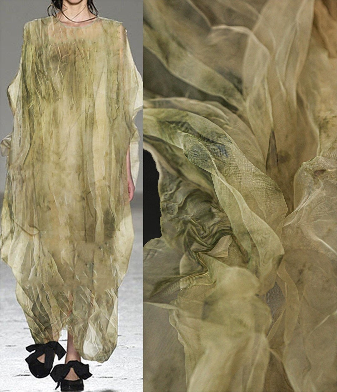 Organza Satin Removeable Sleeves Irregular DG126
