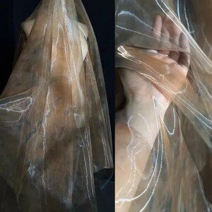 Vintage Große Blätter Stoff, Musselin Stoff mit hoher Dichte, Natürliche Färbung, Batik Stoff, Literarischer Stil, Vintage Kleiderstoff