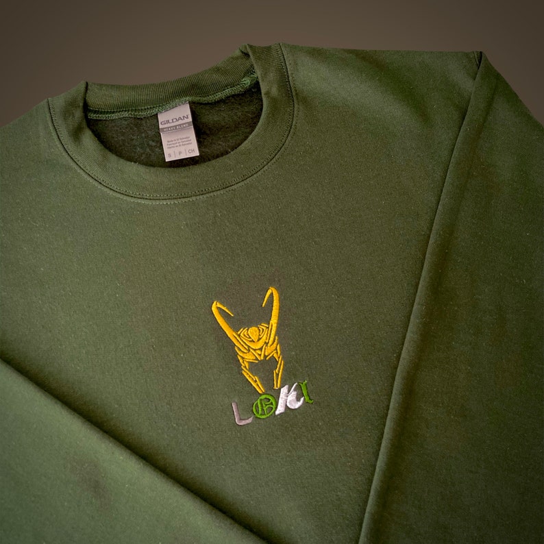 Sweat-shirt à Poche LOKI Avec Logo Corne De Bronze - Coupe Classique, Col Tissé, 241 G