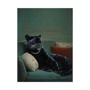 Elegant Panther Wall Art Poster, Black Panther Decor, Animal Print, Living Room Art, Modern Home Decor, Gift for Cat Lovers
