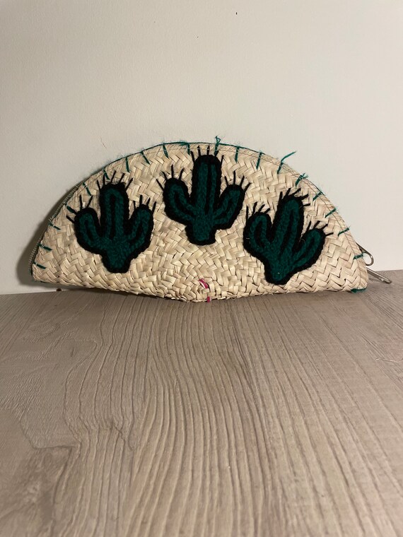 Bolso Clutch Abanico Rafia- Desert Cactus México