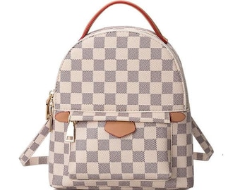 White Checkered Louis Vuitton Backpack 