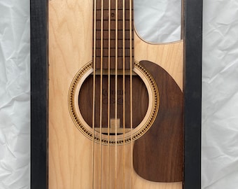 Arte mural de guitarra acústica 3D: regalo musical de madera personalizado