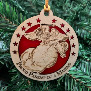 Stolzer Elternteil eines Marineinfanteristen - USMC, Marinekorps Emblem Ornament, Militär Ornament, Marine Eltern Ornament, USMC Elternteil
