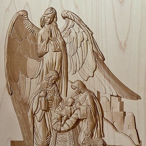 Angel at Birth of Jesus - 3D Illusion Laser Engraved