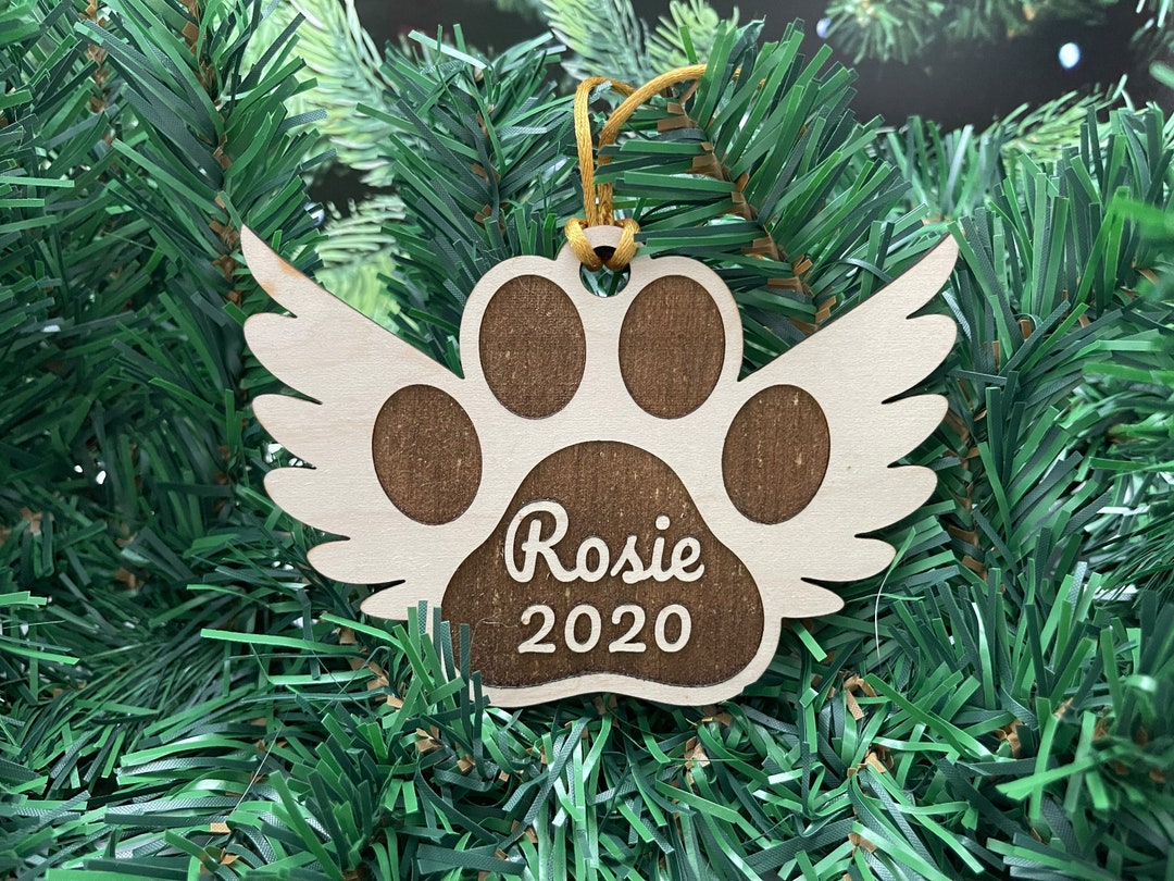 Personalized Dog Memorial Angel Wings Ornament - - Etsy